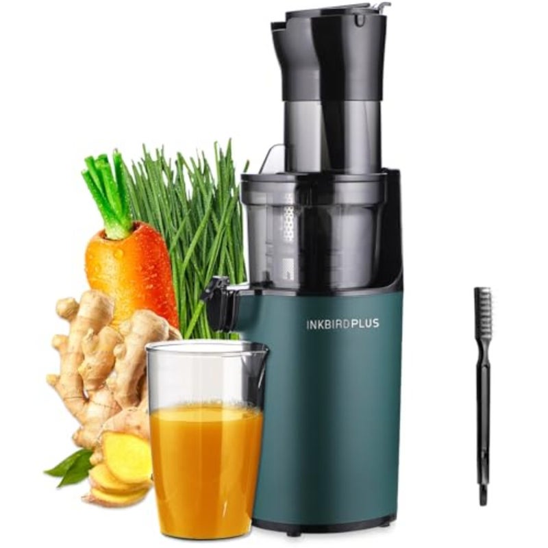 Slow cold press juicer for leafy greens and vegetables, BPA-free plastic, black, high juice yield and nutrient retention - Image 1