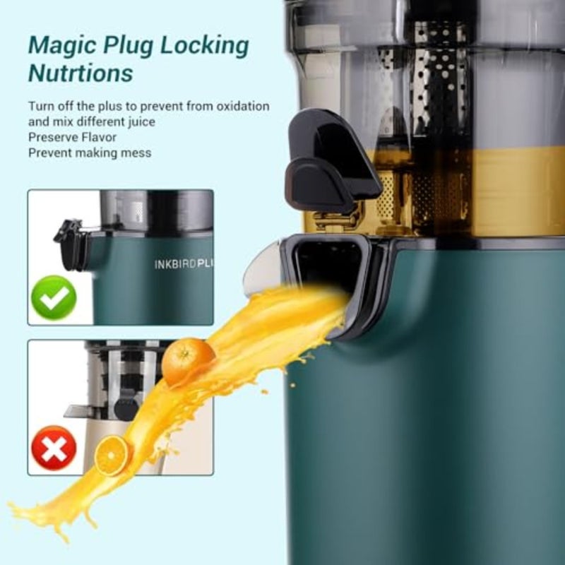Slow cold press juicer for leafy greens and vegetables, BPA-free plastic, black, high juice yield and nutrient retention - Image 3