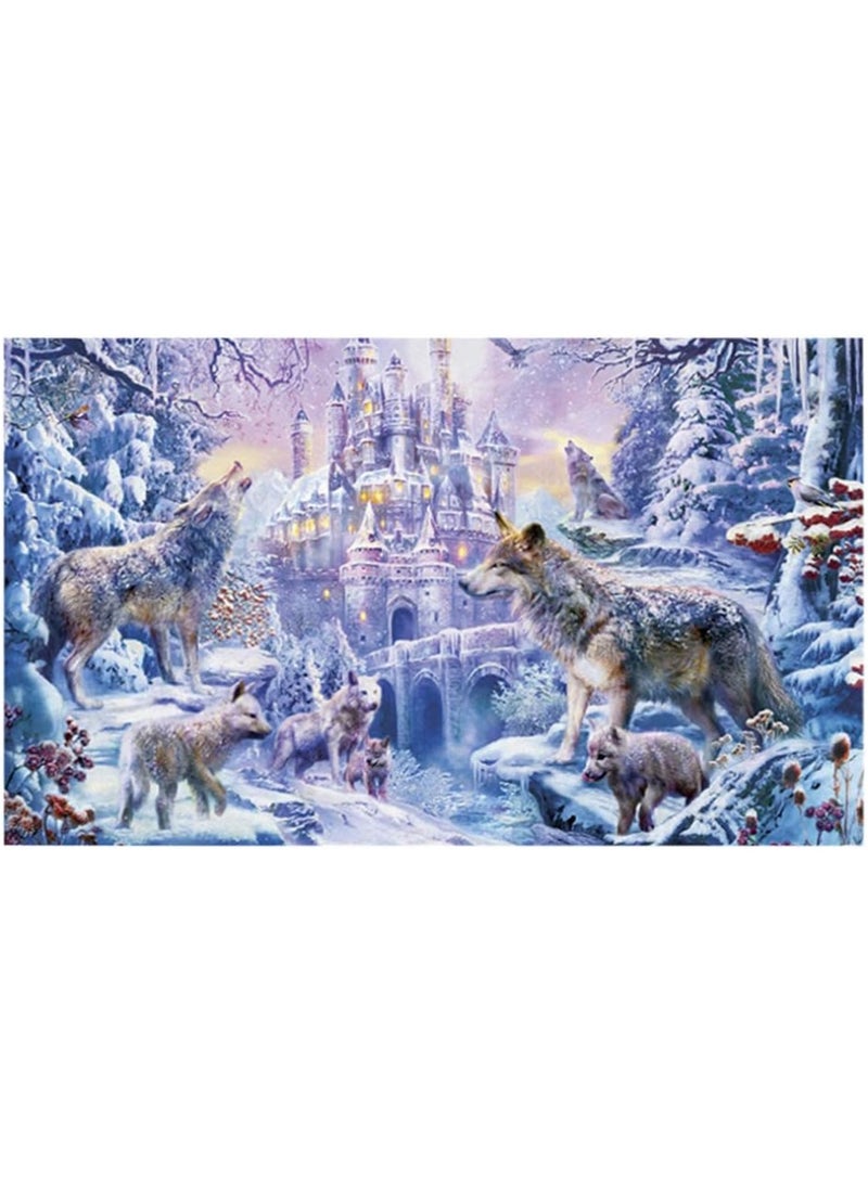 1000 Pieces Jigsaw Paper Puzzles, Home Wall Decor Wolf Castle, Winter Jigsaw Puzzles for Adults-Cardboard Puzzles- Relax Puzzles Games-Brain Teaser Puzzle-for Kids and Adults Gifts  - Image 1