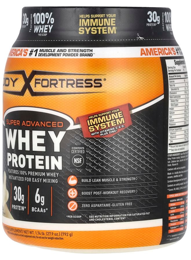 Body Fortress Super Advanced Whey Protein Vanilla 1.74 lb (792 g) - Image 2