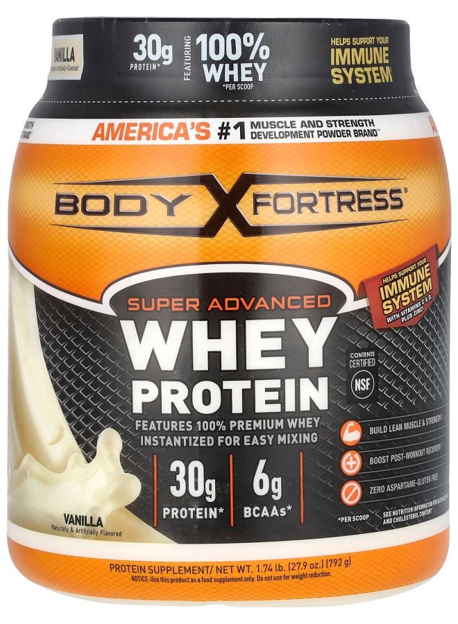 Body Fortress Super Advanced Whey Protein Vanilla 1.74 lb (792 g) - Image 1