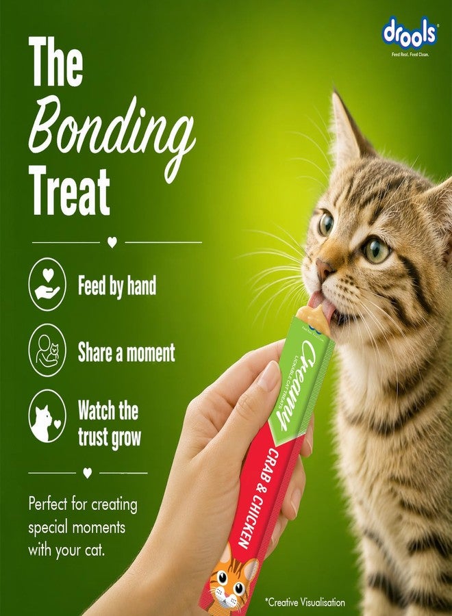 Drools Creamy Lickable Cat Treats (75g x 5 Pouches) Total 375g | Crab & Chicken | Easy to Hand Feed | Enriched with Vitamins - Image 3