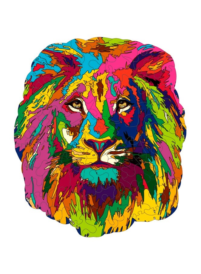 FOFA Wooden Puzzle Colourful in a frame - Lion - Image 1