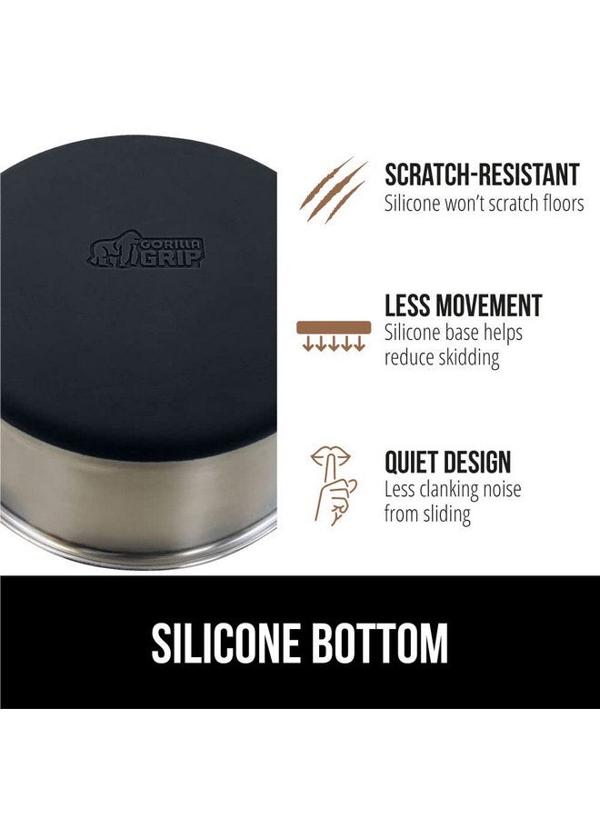 Gorilla Grip Set of 2 Dog Bowls, Holds 6 Cups (48 fl oz), Heavy Duty Metal Food and Water Bowl for Feeding Dogs and Cats, Dishwasher Safe, Rust Resistant Stainless Steel, BPA Free Rubber Base, Black - Image 4