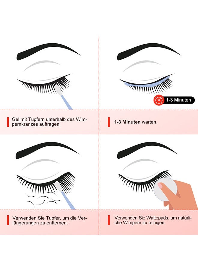 ARISON LASHES Glue Remover Gel,Strawberry Flavor Eyelash Extension Remover, 0.51 Fluid Ounce/15ml Fast Dissolve Powerful Eyelash Extension Gel Professional Gel Remover with 3 Piece Eye Pads, Fast Lash Gel Dissolve - Image 2
