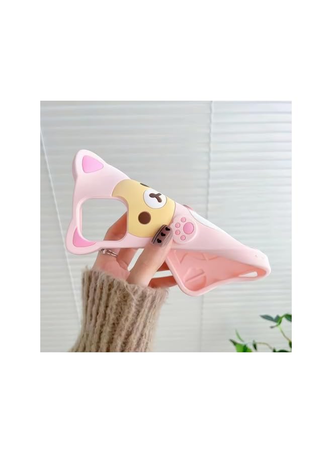 3D Cute Cartoon Bear Phone Case for iPhone 17 - Fashionable and Stylish - Funny Pink Bear Design - Soft TPU Protective Case - Kawaii Silicone Cover for Women, Girls, and Kids - Image 5