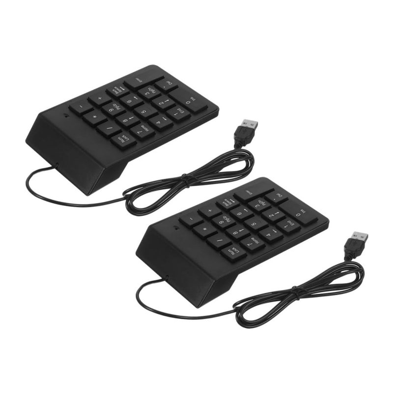 2Pcs USB Numeric Keypad Portable Compact Financial Accounting Keyboard For Laptop PC Notebook - Image 2
