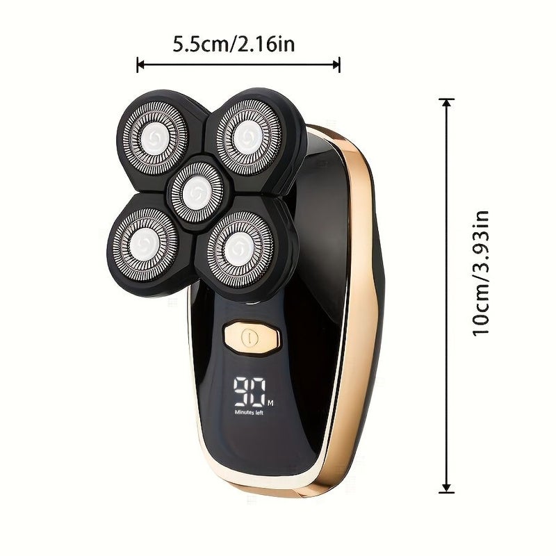 Golden Rechargeable Electric Razor For Men With LED Screen Perfect Grooming Set Gift - Image 4