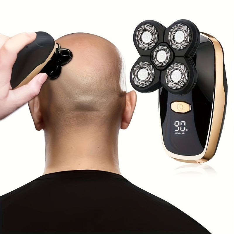 Golden Rechargeable Electric Razor For Men With LED Screen Perfect Grooming Set Gift - Image 1