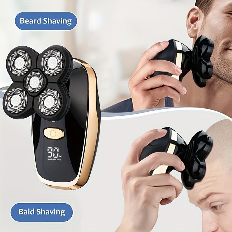 Golden Rechargeable Electric Razor For Men With LED Screen Perfect Grooming Set Gift - Image 5