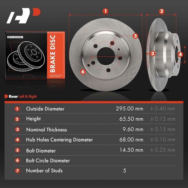 A-Premium Rear Solid Disc Brake Rotors for Volvo - Image 5