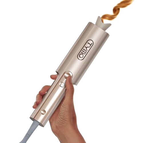 TYMO Upgraded Automatic Rotating Curling Iron - TYMO CurlPro Plus Long Barrel Curling Wand for Long Hair, Ceramic Hair Curler for Women, Anti-Scald, Tangle-Free, 600M Ionic, Dual Voltage, Gold, 1 Inch - Image 1