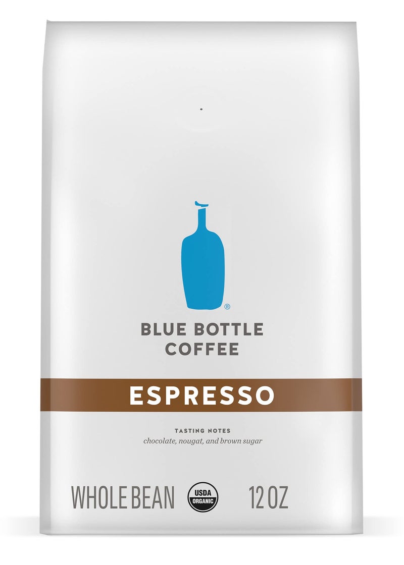 blue bottle coffee Blue Bottle Whole Bean Organic Coffee, Espresso, Dark Roast, 12 Ounce bag (Pack of 1) - Image 1