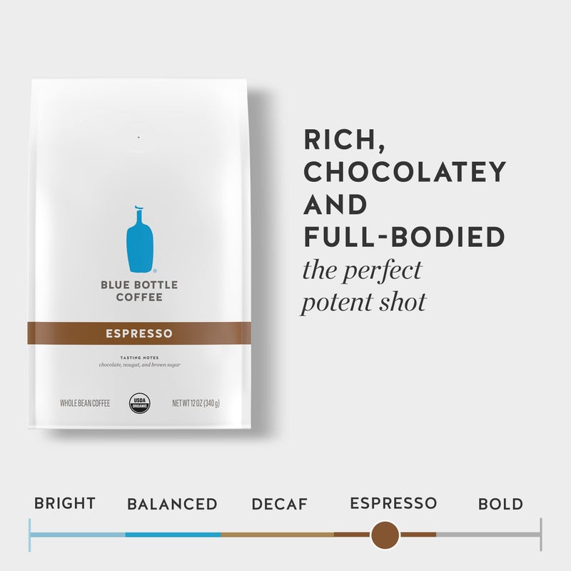 blue bottle coffee Blue Bottle Whole Bean Organic Coffee, Espresso, Dark Roast, 12 Ounce bag (Pack of 1) - Image 3