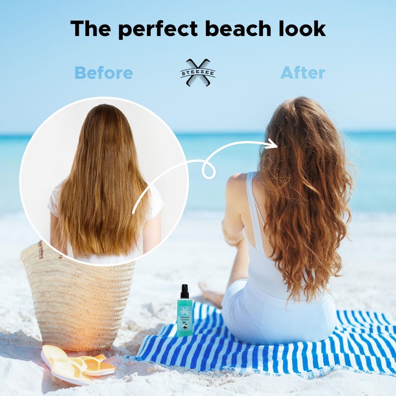 Steezee Ocean Mist Natural Sea Salt Spray for Hair Men & Women, Natural Beach Waves, Volumizing Hair Texturizer, Lightweight, 6.76 oz - Image 5