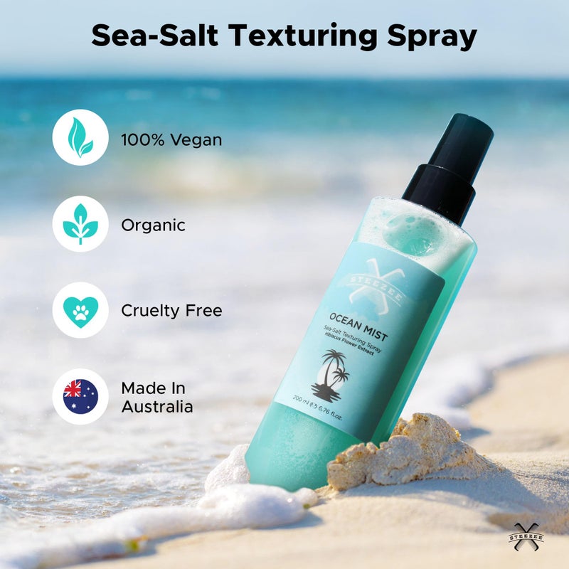 Steezee Ocean Mist Natural Sea Salt Spray for Hair Men & Women, Natural Beach Waves, Volumizing Hair Texturizer, Lightweight, 6.76 oz - Image 3
