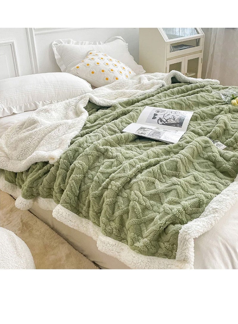 DubaiGallery Home Thick Bed Blanket Double-sided Lamb Cashmere Fleece Plaid Blanket Winter Warm Throw Sofa Cover Newborn Wrap Baby Bedspread  - Image 3