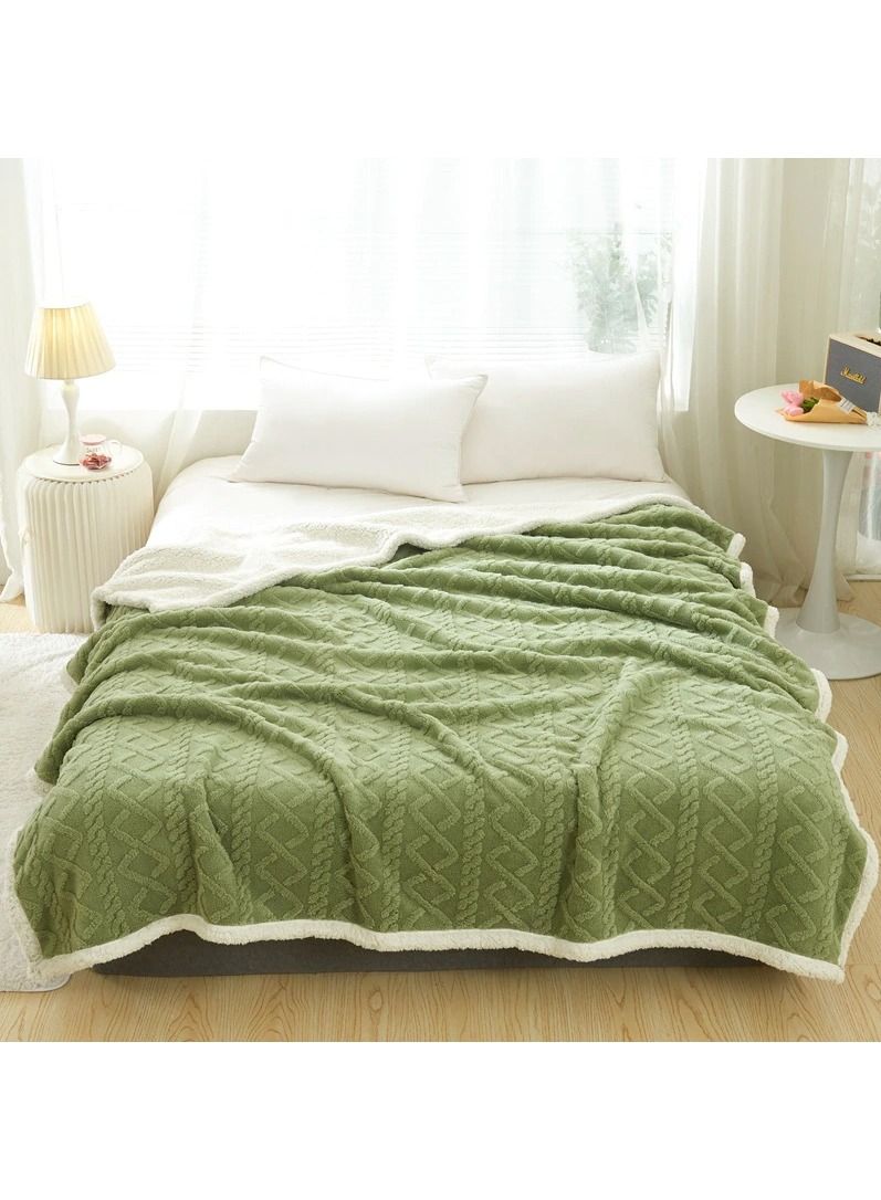 DubaiGallery Home Thick Bed Blanket Double-sided Lamb Cashmere Fleece Plaid Blanket Winter Warm Throw Sofa Cover Newborn Wrap Baby Bedspread  - Image 4