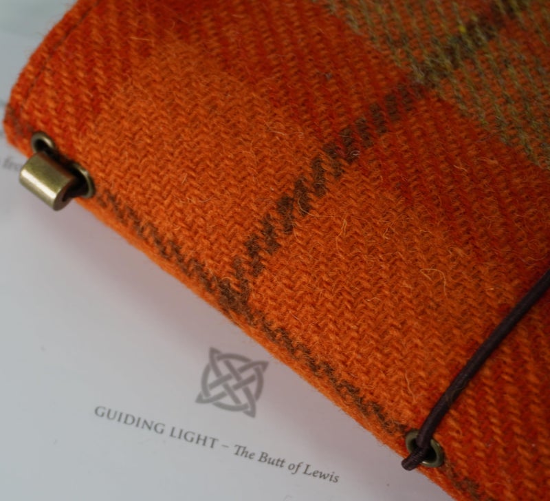 TAILORMAP Harris Tweed Travel Journal, Soft Cover Travelers Notebook - 8.7" x 5.0",Refillable with One Blank Inserts, Standard Size (Orange Plaid) - Image 5