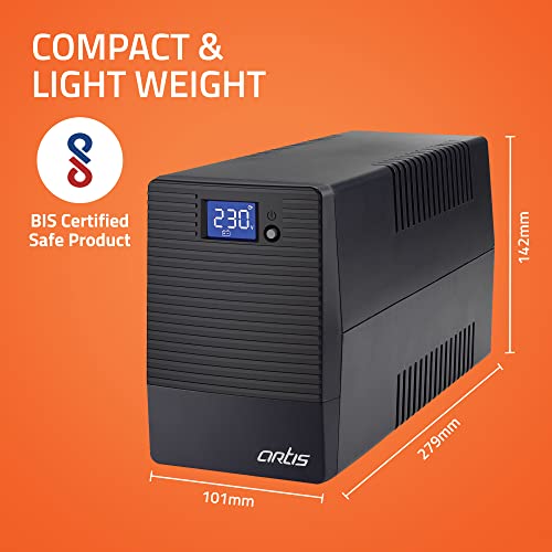 Artis 600VA LCD Touchscreen UPS for Personal Computers, Desktop PCs, Laptops, Routers, Networking Devices and Gaming Consoles - Image 4
