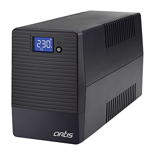 Artis 600VA LCD Touchscreen UPS for Personal Computers, Desktop PCs, Laptops, Routers, Networking Devices and Gaming Consoles - Image 1