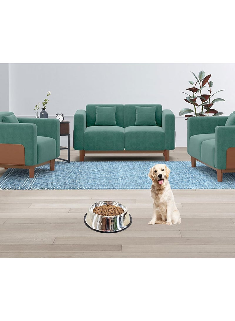 NNC PETS Stainless steel dog bowl for Medium-sized breeds, Durable pet feeding bowl with Smooth design and Non-slip adhesive strip, Ideal for feeding & watering, Easy to clean 32 cm (Silver) - Image 3