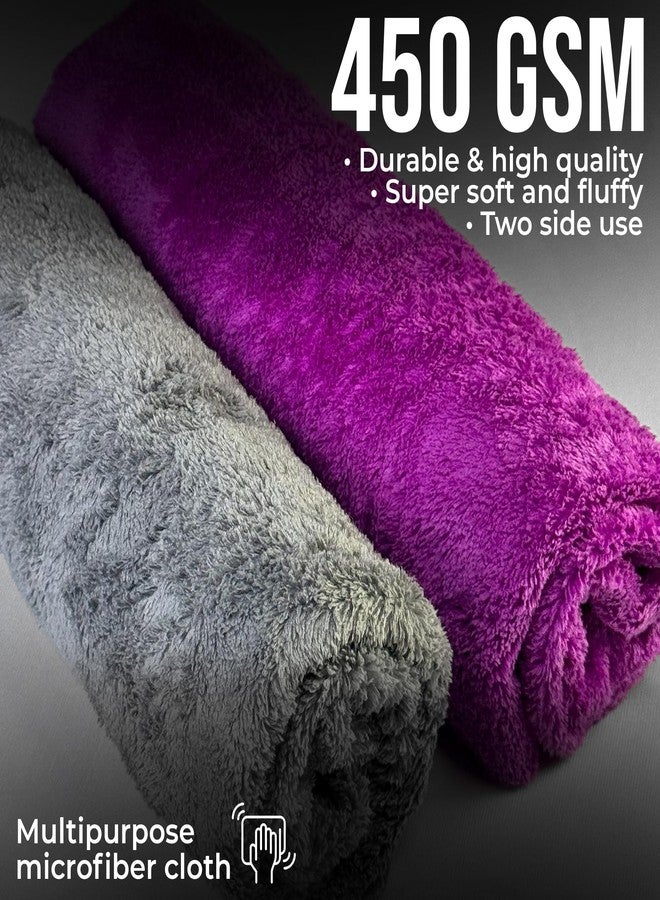 CAR101 Microfiber Cloth - 2Pcs - 40x40 cm - 450 GSM - Assorted | Multipurpose | Lint-Free | Superior Softness & High Absorbency | Microfibre Towels for Car, Bike & Household Cleaning - Image 3
