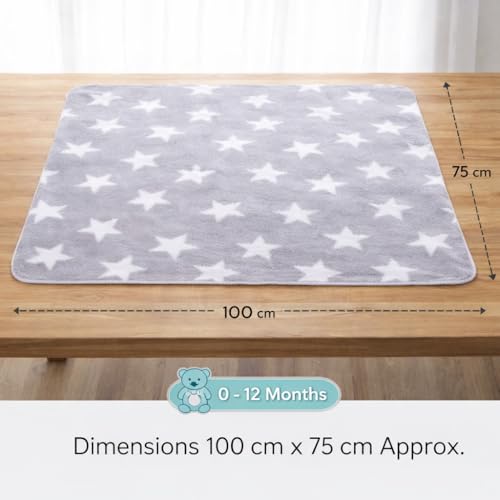 BRANDONN Fleece New Born All Season Ultrasoft Single Baby Blanket for Babies (Beige/Grey, Pack of 2, Reversible) - Image 5