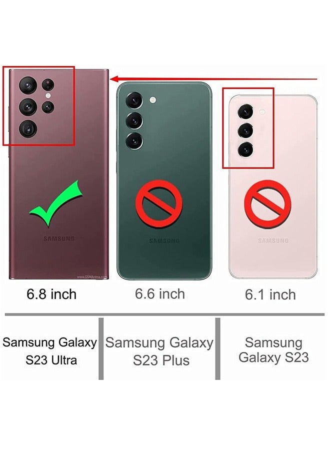 Samsung Galaxy S23 Ultra Case, Samsung S23 Ultra 5G Wallet Case, Lovely Butterfly Premium PU Leather [Kickstand][Card Slots][Wrist Strap][6.8 inch] Phone Cover for Samsung S23 Ultra (Lavender)  - Image 2