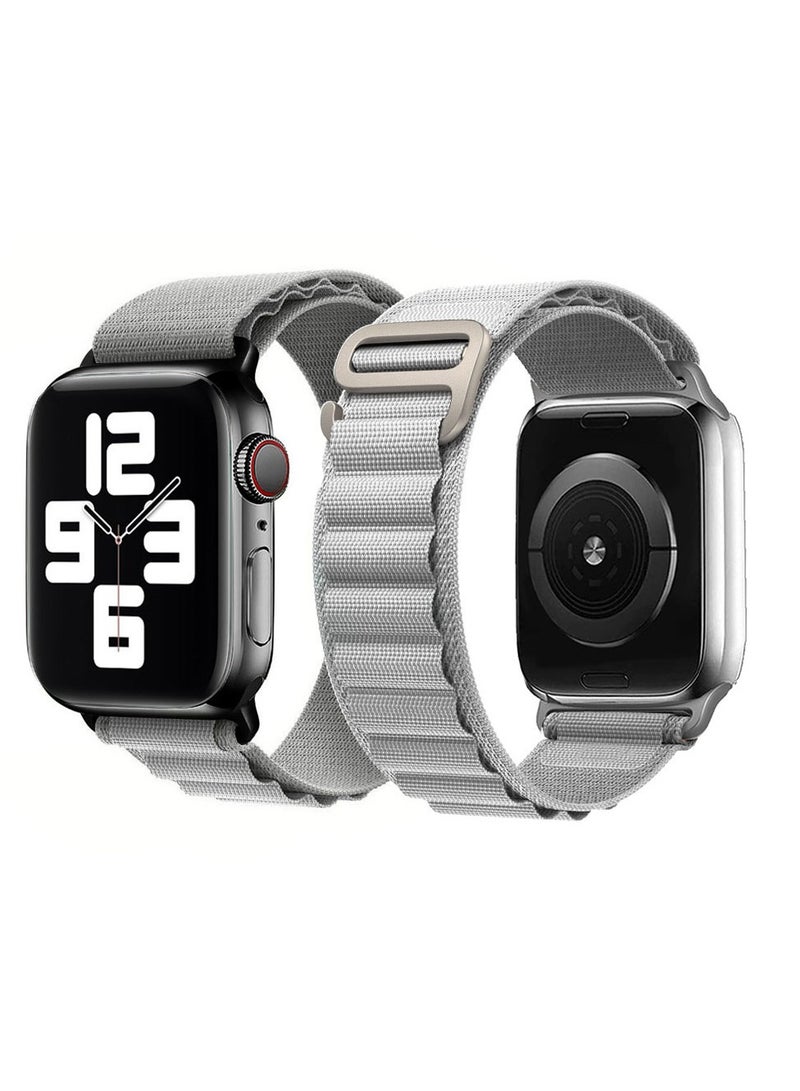 CATANES Apple Watch Band Alpine Loop Band 38mm 40mm 41mm Women Men Adjustable with Metal G-Hook Strap for iWatch Series 7/SE/6/5/4/3/2/1 Grey - Image 3