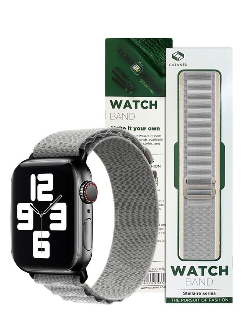 CATANES - Apple Watch Band Alpine Loop Band 38mm 40mm 41mm Women Men Adjustable with Metal G-Hook Strap for iWatch Series 7/SE/6/5/4/3/2/1 Grey - Image 1