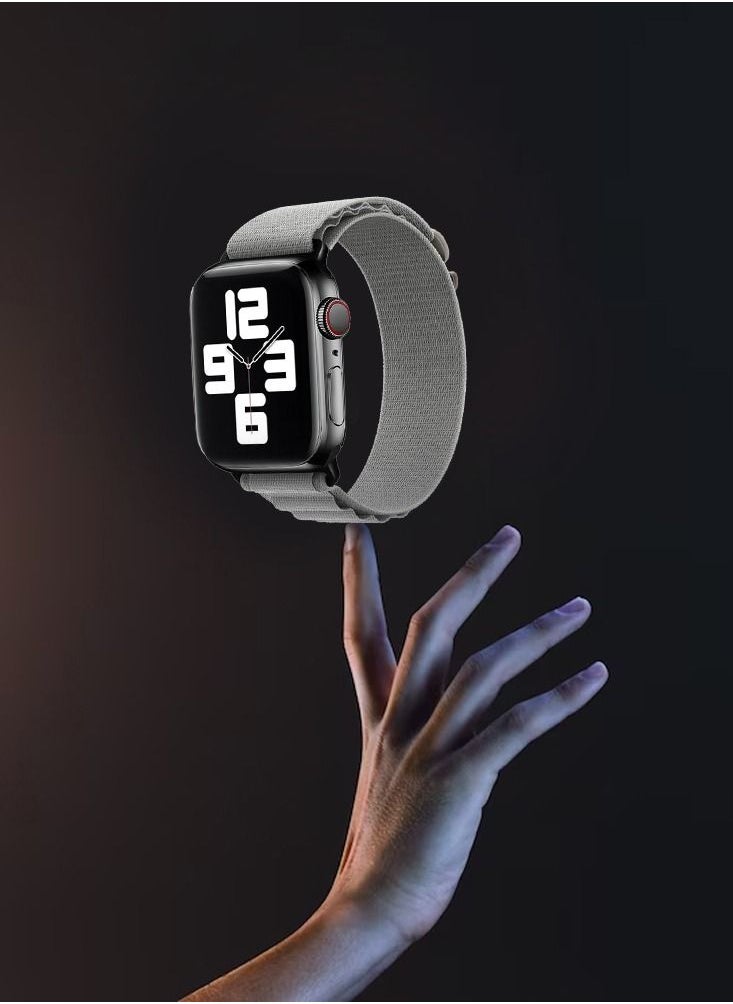 CATANES - Apple Watch Band Alpine Loop Band 38mm 40mm 41mm Women Men Adjustable with Metal G-Hook Strap for iWatch Series 7/SE/6/5/4/3/2/1 Grey - Image 1