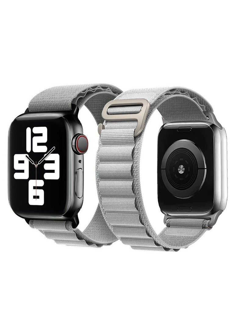 CATANES - Apple Watch Band Alpine Loop Band 38mm 40mm 41mm Women Men Adjustable with Metal G-Hook Strap for iWatch Series 7/SE/6/5/4/3/2/1 Grey - Image 1