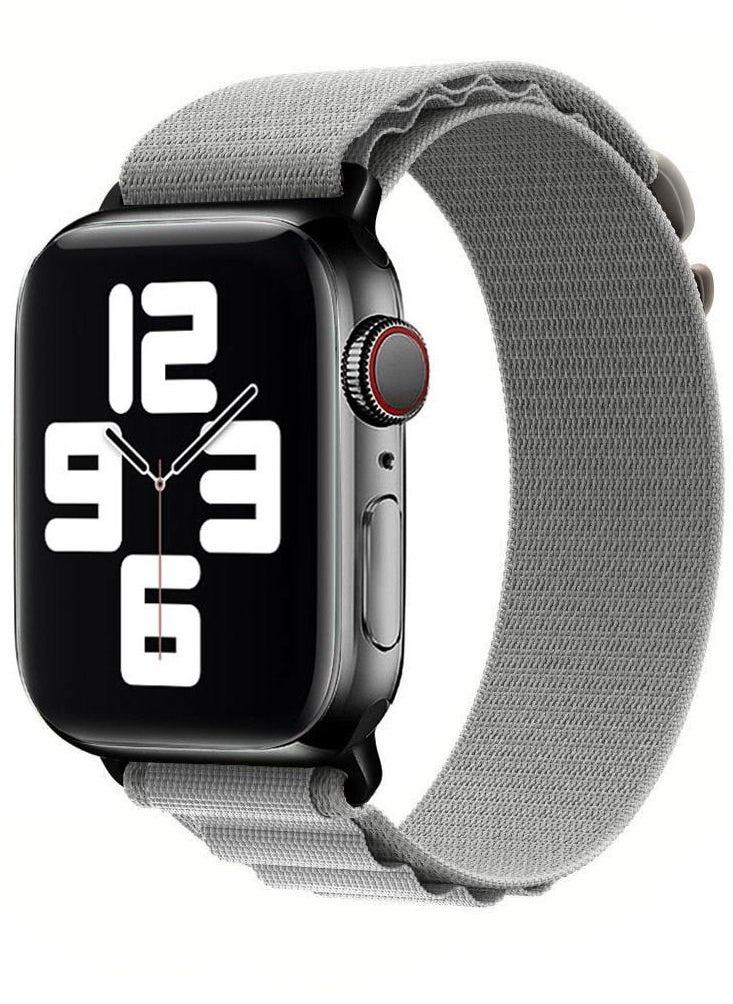 CATANES - Apple Watch Band Alpine Loop Band 38mm 40mm 41mm Women Men Adjustable with Metal G-Hook Strap for iWatch Series 7/SE/6/5/4/3/2/1 Grey - Image 1
