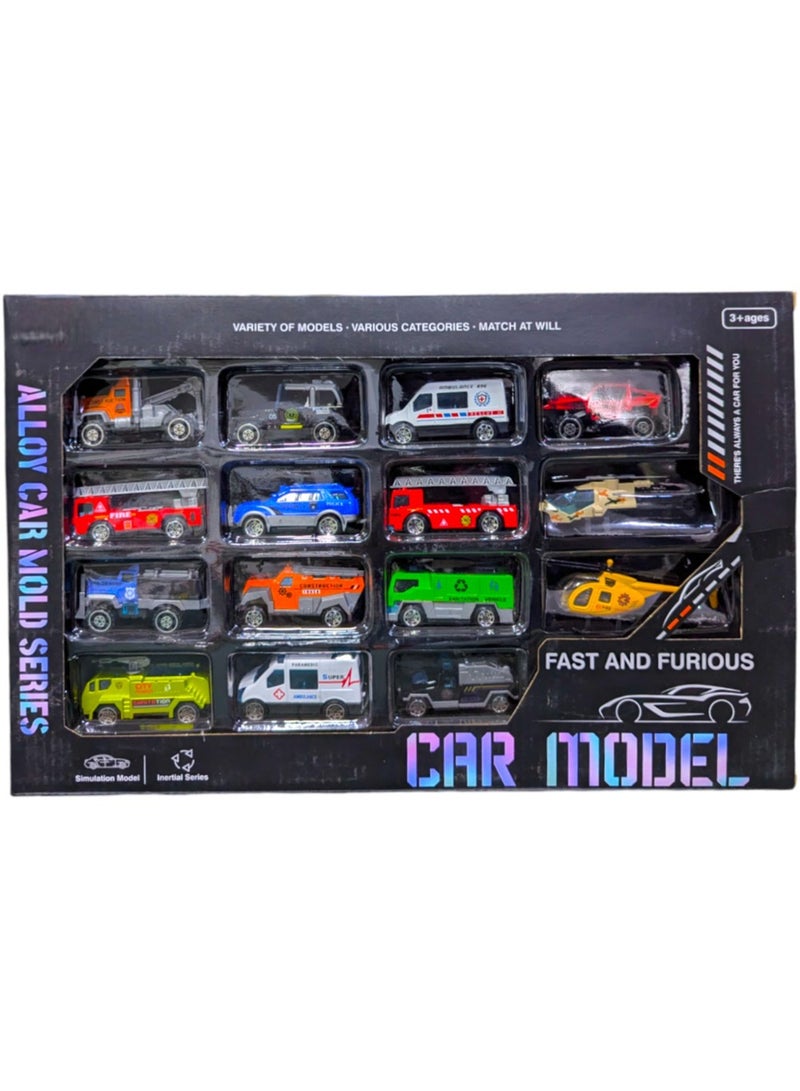 Toy Box Assorted Designs & Colors Diecast Metal Cars - Pack Of 15  - Image 1