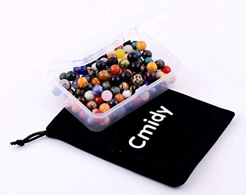 Cmidy Natural Stone Beads 100pcs Round Genuine Real Stone Beading Loose Gemstones Hole Size 1mm DIY Smooth Bead for Bracelet Necklace Earrings Jewelry Making (Natural Stone Beads Multicolor, 10mm) - Image 5