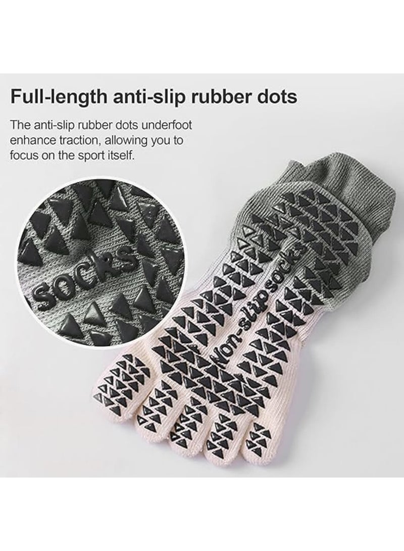 Barakah Pilates Socks, Non-Slip Toe Separator Grip Socks for Women Yoga Ballet Fitness Dance, Breathable Cotton Material, Comfortable Fit, Anti-Skid Sole, 2 Pair - Image 3
