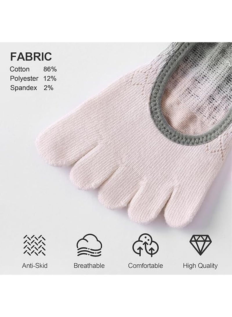 Barakah Pilates Socks, Non-Slip Toe Separator Grip Socks for Women Yoga Ballet Fitness Dance, Breathable Cotton Material, Comfortable Fit, Anti-Skid Sole, 2 Pair - Image 5