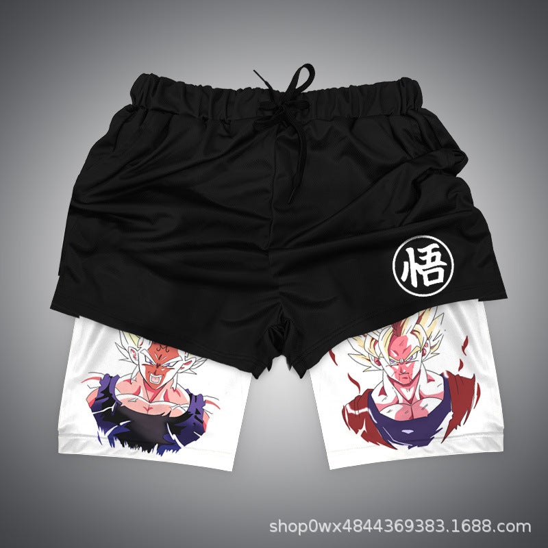 Huo Ying Series Shorts 3D Digital Printing Dragon Ball Double Layer Beach Pants E-Commerce Supply - Image 1
