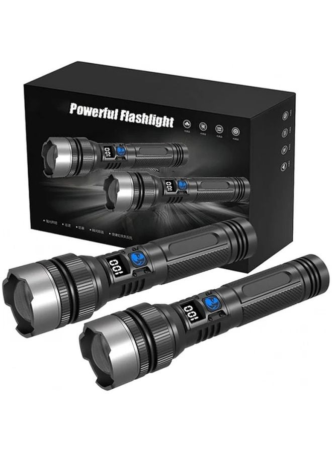 2 Pack Ultra Bright Rechargeable Flashlights For Camping Hunting Emergency - Image 2