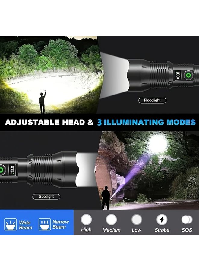 2 Pack Ultra Bright Rechargeable Flashlights For Camping Hunting Emergency - Image 3