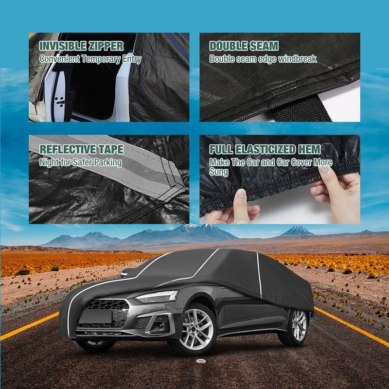 BERKSYDE Waterproof Car Cover for Audi A5/S5 2007-2024 with Fluorescent Strips - Image 3