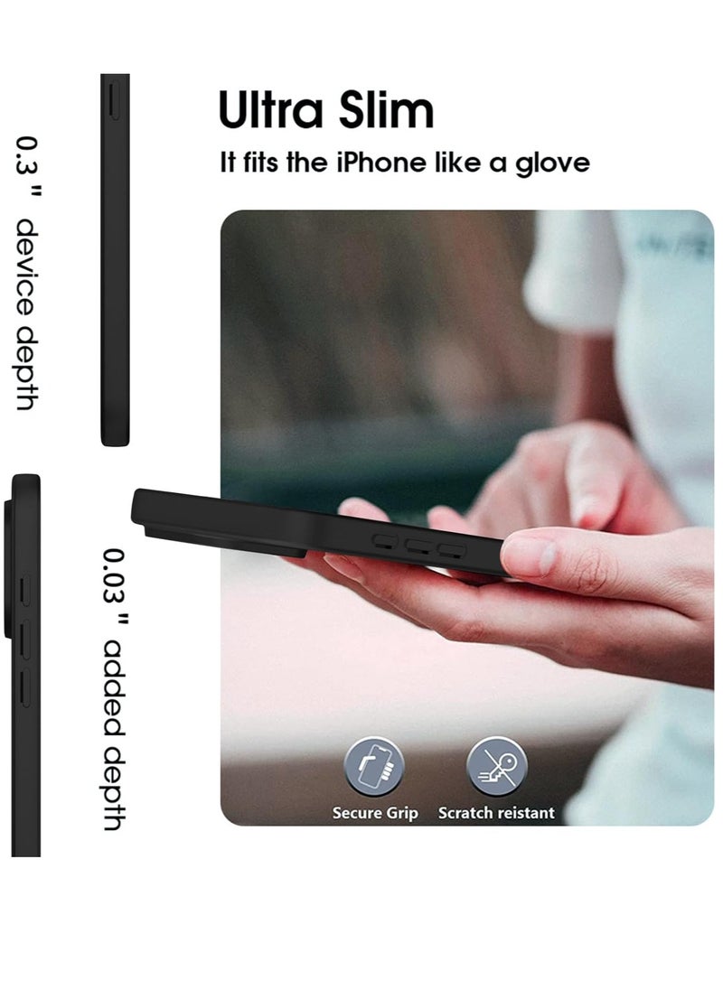 iPhone 16 Pro Max Case Ultra-Thin Matte Cover with Camera Lens & Screen Protectors, Slim Shockproof Soft Touch Phone Case - Black