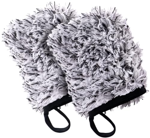VIKING Wheel Cleaner Mitts for Car Microfiber Wheel Cleaner for Car Detailing and Rims Black and White 55 Inch x 44 Inch 2 Pack - Image 1