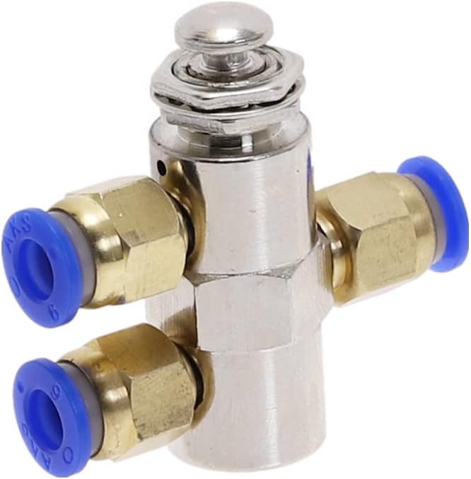 air Pneumatic Valve Toggle Switch, Exhaust Valve 2 Position 5 Way ON/Off M5 Thread Push Button Switch TV-4P Air Pneumatic Mechanical Valve w Fiittings (Color : 4MM) - Image 1