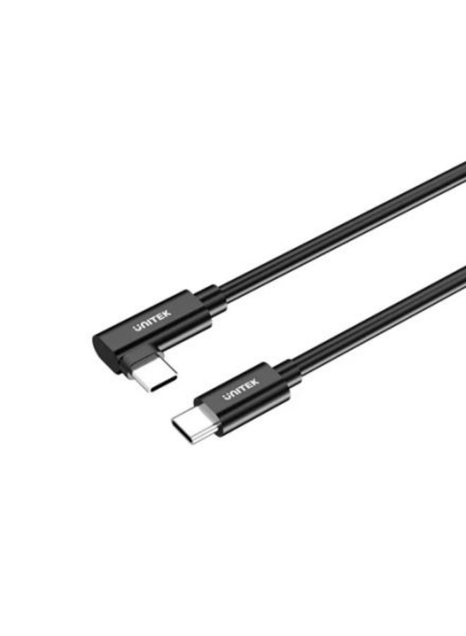Unitek C14094ABK01 - 5M 90-Degree USB-C VR Link Pro Cable – 5 Meter High-Speed USB 3.2 Gen 1 Cable with Angled Connector for Seamless VR Gaming and Data Transfer, Compatible with Meta Quest, Oculus, and USB-C Devices – Black - Image 1
