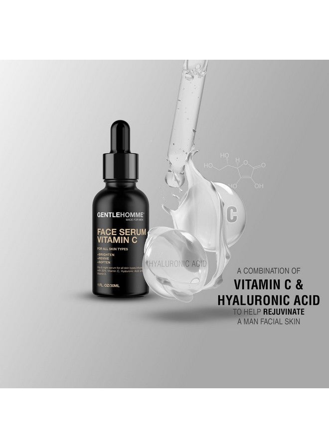 Gentlehomme Vitamin C Day & Night Facial Serum for Men with Hyaluronic Acid, & Vitamin E - For All Skin Types - 1 Oz - Unscented - Image 3