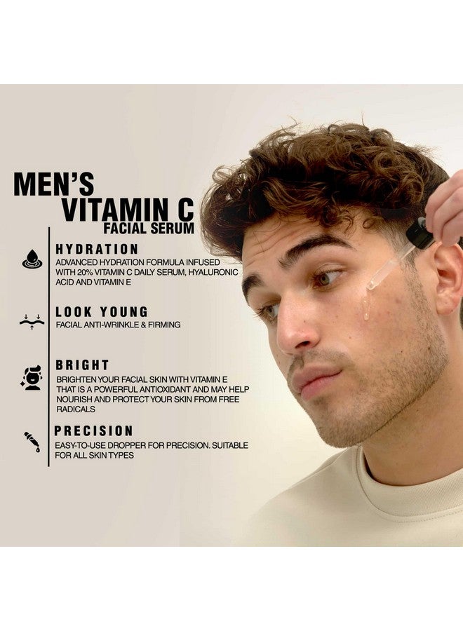 Gentlehomme Vitamin C Day & Night Facial Serum for Men with Hyaluronic Acid, & Vitamin E - For All Skin Types - 1 Oz - Unscented - Image 4