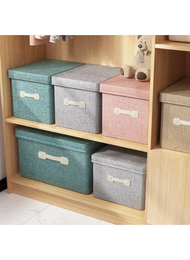 Generic Japanese-style cotton and linen storage box, foldable wardrobe, storage box, drawer-type organizer with lid, clothes and toys  - Image 3