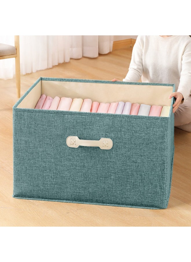 Generic Japanese-style cotton and linen storage box, foldable wardrobe, storage box, drawer-type organizer with lid, clothes and toys  - Image 1